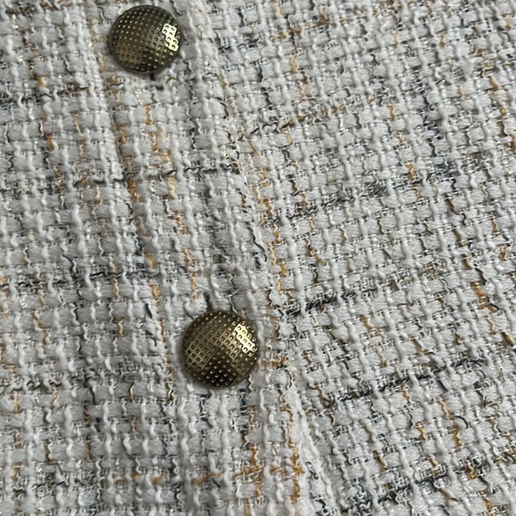 Zara Cream Tweed Dress with Gold Buttons - Picture 5 of 10